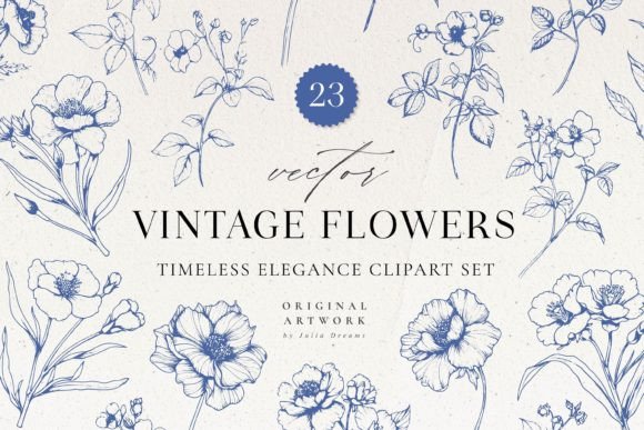 Download Vintage Flowers Timeless Elegance SVG - Vintage flowers Collection
