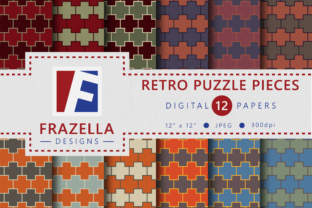 Download Retro Puzzle Pieces Digital Paper Collection - Collection Collection